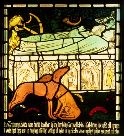 トリスタンとイゾルデの墓、「トリスタンとイゾルデの物語」、William Morris und Co.（ステンドグラス） 作： Edward Burne Jones